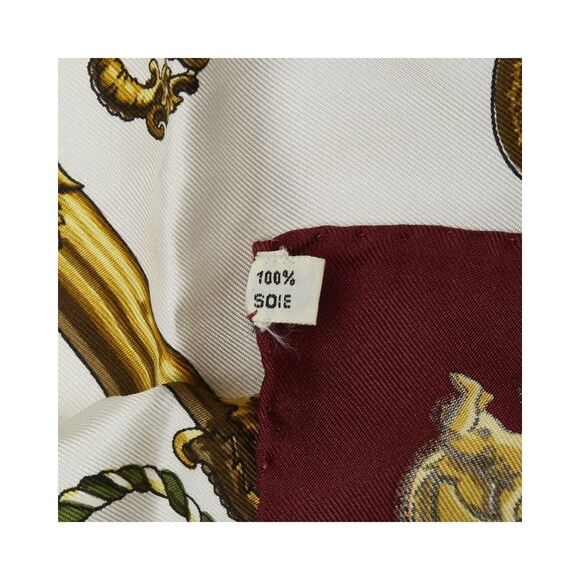 Pre Loved Hermes Herms Les Clefs Silk Scarf - White - Picture 4 of 4